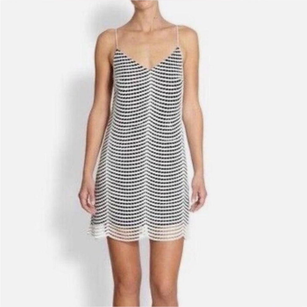 JAYGODFREY Parsons Sequin Overlay Black and White Dress. Size 2.